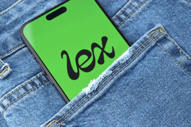 KHARKIV, UKRAINE - 12 Haziran 2024: akıllı telefon ekranında Lex flört uygulaması. Randevu ve aile kavramı.