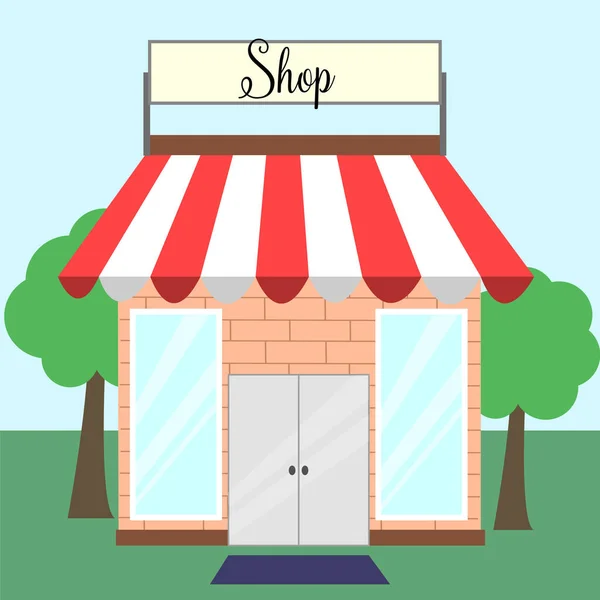 Een Icoon Winkel Storefront Illustratie Platte Stijl Online Winkel Store — Stockfoto