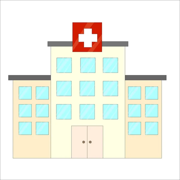 Edifício Hospital Ícone Médico Ilustração Design Plano — Fotografia de Stock