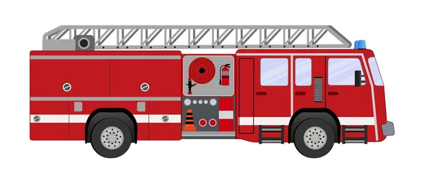 Hasičské Auto Firetruck Bílém Pozadí — Stockový vektor