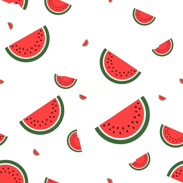 Wassermelonenscheiben Muster Cartoon Illustration Wassermelone Auf Dem Hintergrund Vektorillustration — Stockvektor