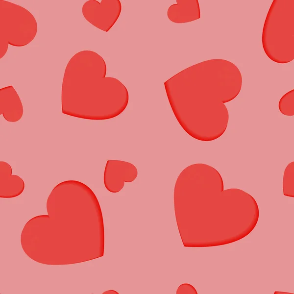 Modèle Sans Couture Vectoriel Pour Saint Valentin Coeurs Volumétriques Sur — Image vectorielle