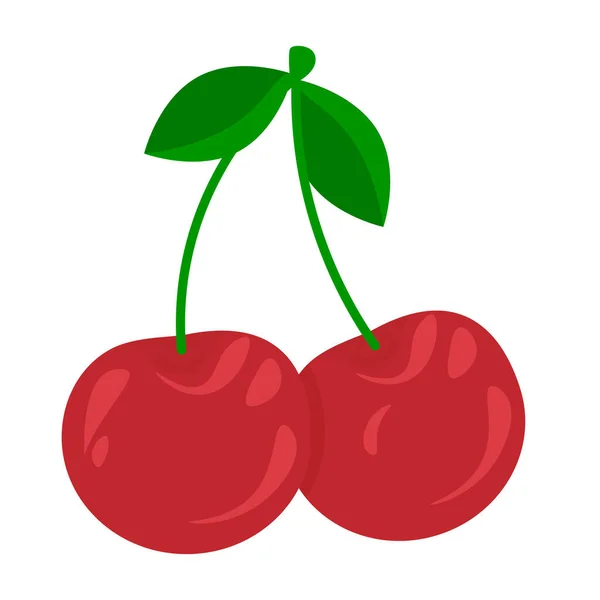 Cerises Isolées Sur Fond Blanc Icône Cerise Illustration Vectorielle — Image vectorielle