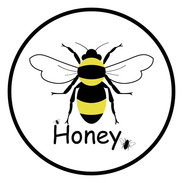 蜂のロゴ ハニーアイコン 白い背景にシンプルな蜂 — ストックベクタ