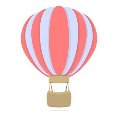 Balon. Hava ulaşımı. Düz vektör çizimi arkaplanda izole edildi