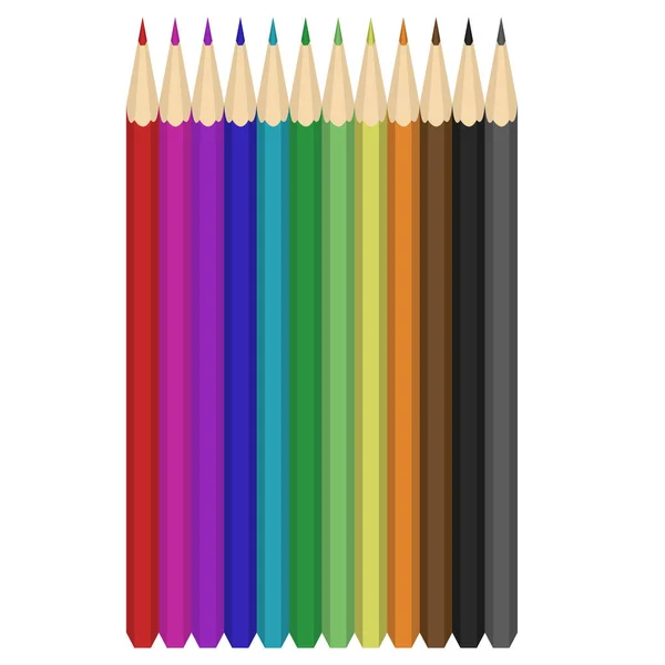 Crayons En Bois Colorés Isolés Sur Fond Blanc