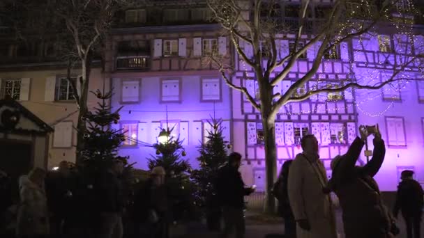 Colmar França Dezembro 2019 Celebração Tradicional Natal Mágico Colmar Francês — Vídeo de Stock