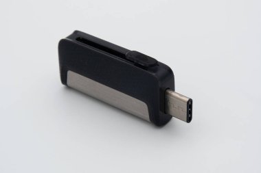 Zurich, Switzerland - November 8, 2020: Computer USB-C stick for data transfer