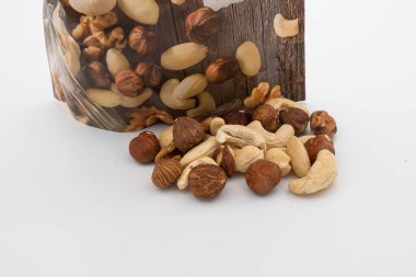 Zurich, Switzerland - November 8, 2020: Different types of nuts and hazelnuts
