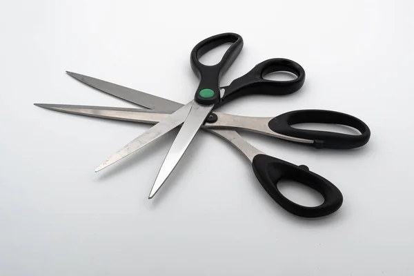 Zurich Switzerland November 2020 Two Office Sewing Scissors Cutting Fabric — Foto Stock