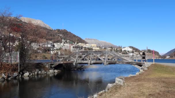 Moritz Swiss November 2020 Moritz Adalah Sebuah Kota Resor Alpen — Stok Video