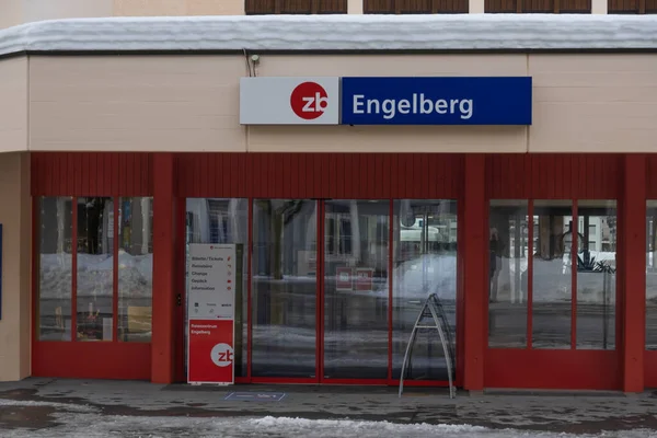 Engelberg Schweiz Januar 2021 Ein Schild Mit Der Ortsbezeichnung Engelberg — Stockfoto