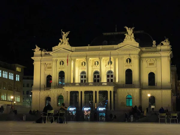 Zurych Szwajcaria Lutego 2021 Opera Zurychu Zbudowana 1891 Roku Jest — Zdjęcie stockowe