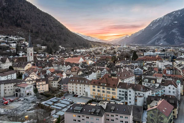 Cityscape Cidade Medieval Chur Que Também Cidade Mais Antiga Suíça — Fotografia de Stock