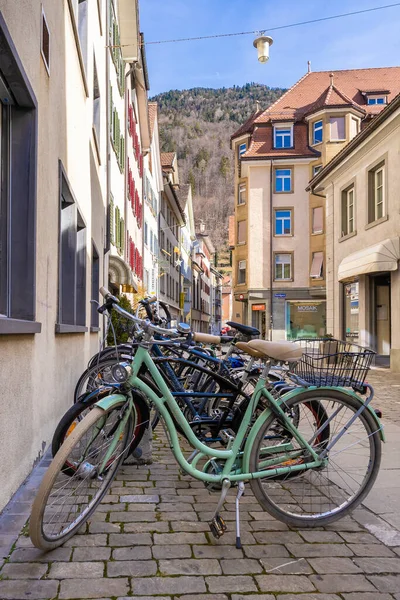 Кур Швейцария Февраля 2021 Года Старая Городская Улица Куре Которая — стоковое фото