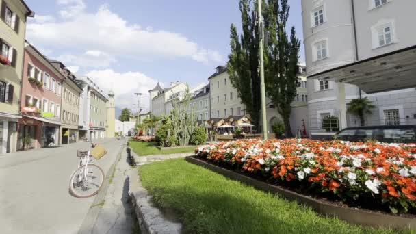 Lienz Áustria Julho 2021 Pitoresca Praça Principal Cidade Lienz Tirol — Vídeo de Stock
