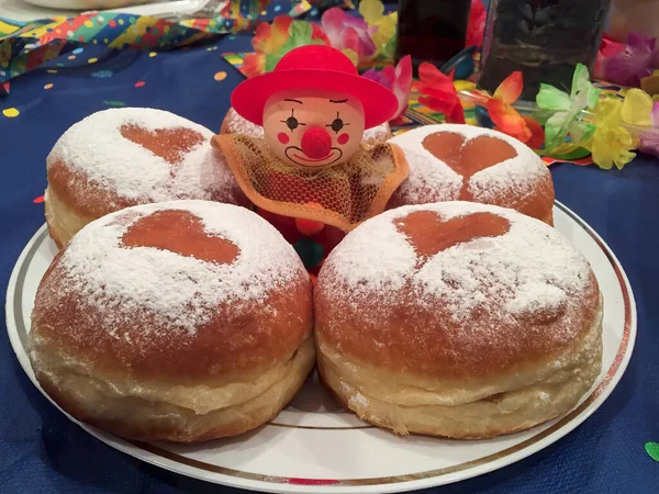 Les Beignets Carnaval Sont Dessert Typique Carnaval Européen — Photo