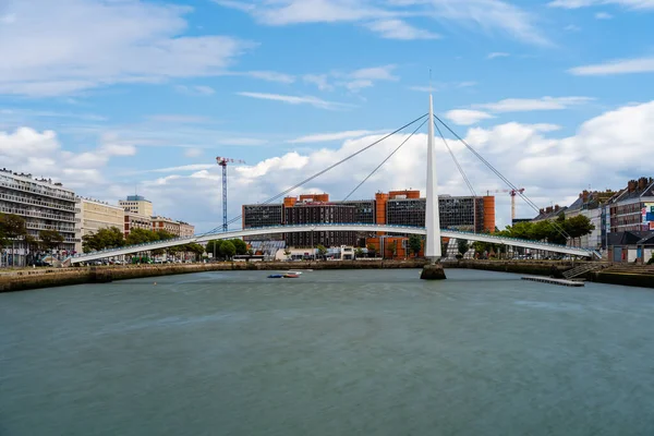 Havre Frankrike Augusti 2021 Havres Centrum Normandie Frankrike Med Gångbron — Stockfoto