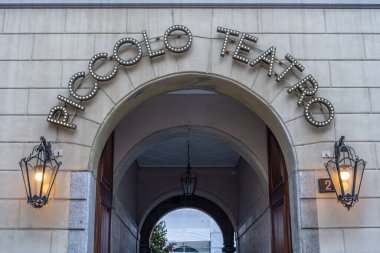 Milan, İtalya - 9 Kasım 2025: Piccolo Teatro di Milano - Küçük Milano Tiyatrosu - İtalya 'nın ilk ve en ünlü halk tiyatrosudur.