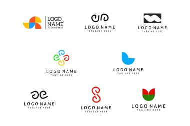 Logo simgesi ayarlandı. Basit ve eşsiz bir logo seti. Şirket logoları için uygun, vs..