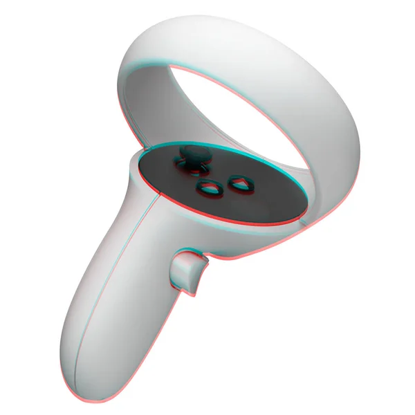 New White Controller Virtual Reality Joystick Isolated White Background — 스톡 사진