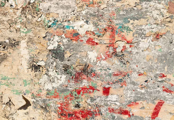 Sıkıntılı eski duvar boyası. Shabby Arkaplan Tasarımı. Soyut Grunge Şehir Sanat Duvar Kağıdı. Alçıyı soy Bir çok katman çatladı Duvarı.