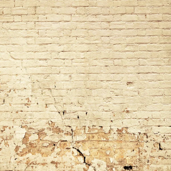 Galben Grunge Peeling Facade Close Old Damaged Brick Wall Broken — Fotografie, imagine de stoc