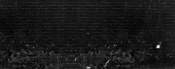 Old Damaged Brick Wall Broken Background. Block Material With Paint Over War Brickwork. Block Mortar Texture Close-up Banner.