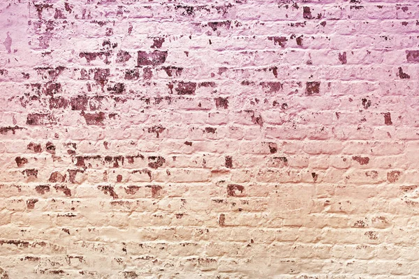 Beyaz Tuğla Duvar Soyma Pembe Turuncu Sıva. Hasarlı Tuğla Duvar Mason Soyut Geçmişi. Beyazlatıcı Boyalı Bloklar Materyali. Beton Tuğla Doku Gradyan Efekti.