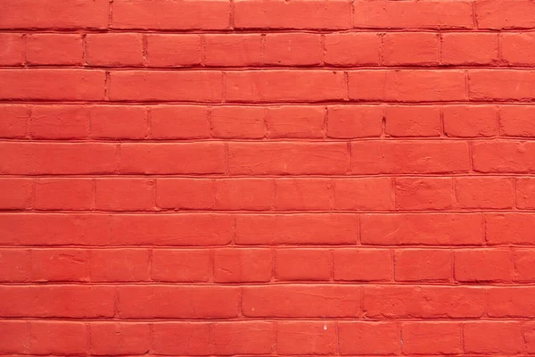 Kırmızı Renkli Tuğla Duvar dokusu Arkaplanı. Pastel Boyalı Ev Yüzey Malzemesi.