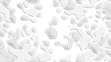 Vektör topografik hat haritası. Beyaz arkaplanda eğri çizgiler.