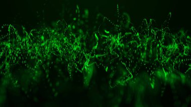 Arkaplanda soyut bir kompozisyon. Bağlantı yapısı. Üçgenleri, noktaları ve çizgileri birleştiren bir arka plan. 3d oluşturma.