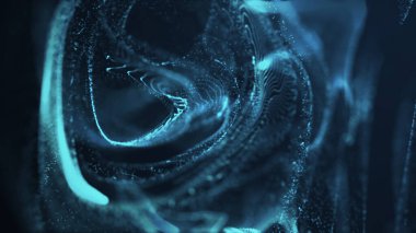 Toz parçacıklarının girdabı. Soyut parçalar. 3B görüntüleme