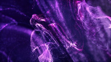 Toz parçacıklarının girdabı. Soyut parçalar. 3B görüntüleme