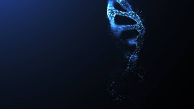 3 boyutlu DNA çizimi. Soyut dijital bağlantı noktaları ve çizgileri. DNA yapısı. Veri teknolojisi geçmişi. Ses dalgası. 3d oluşturma