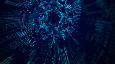 Arkaplanda soyut bir kompozisyon. Bağlantı yapısı. Noktaları ve çizgileri birleştiren bir arka plan. 3d oluşturma.