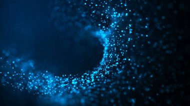 Toz parçacıklarının girdabı. Soyut parçalar. 3B görüntüleme