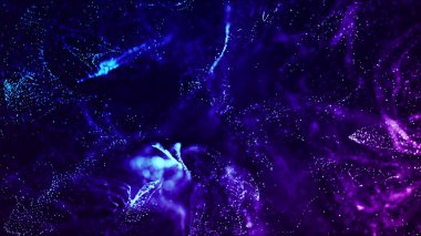 Toz parçacıklarının girdabı. Soyut parçalar. 3B görüntüleme