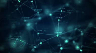 Arkaplanda soyut bir kompozisyon. Bağlantı yapısı. Üçgenleri, noktaları ve çizgileri birleştiren bir arka plan. 3d oluşturma.