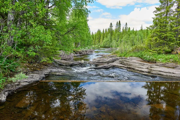 Piccola diga e fiume — Foto Stock