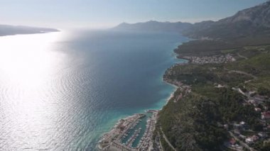 Hırvatistan deniz kıyıları ve dağları Panorama, Makarska Riviera 2021