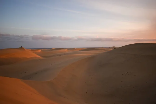 Піщані Дюни Сфотографовані Під Час Заходу Сонця Пустелі Маспаломас Гран — стокове фото
