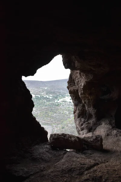 Gran Canaria Utsikt Från Öppningen Grottan Cuevas Audiencia — Stockfoto