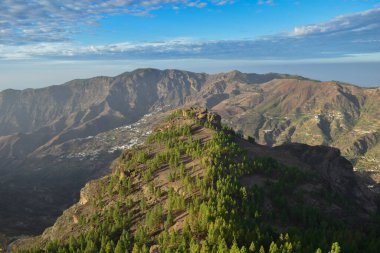 Gün batımında Gran Canaria 'daki bir vadinin fotoğrafları.