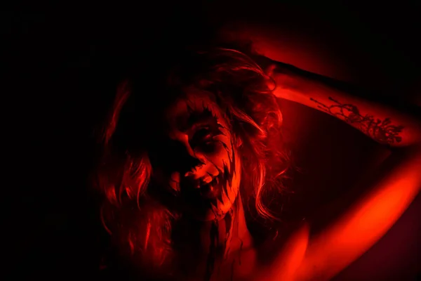 Woman Makeup Horror Halloween Parties — Stock Photo, Image