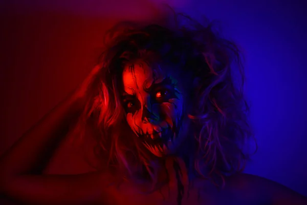 Trucco Donna Feste Halloween Horror — Foto Stock
