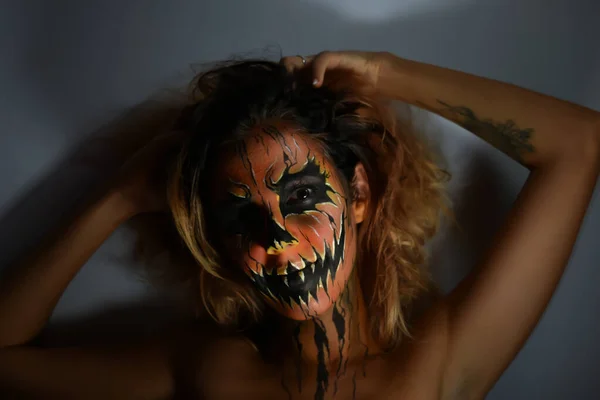 Woman Makeup Horror Halloween Parties — Stock Photo, Image