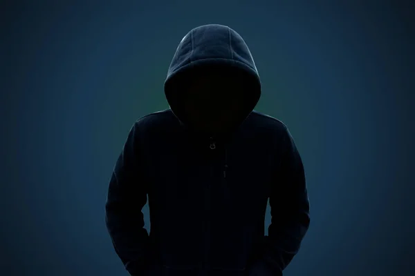 Hooded Man Face Concept Suspicion Person Theft — Stock Photo, Image