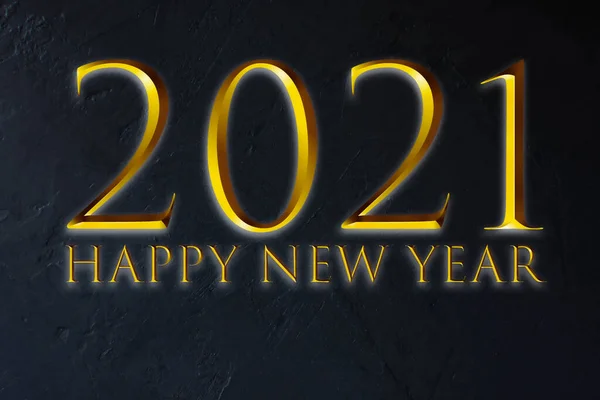 Mutlu yıllar 2021 Büyük numaralar ve lüks yeni yıl mektupları siyah arka planda...