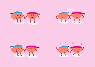 beyin ve kalp karikatür bir araya gelecek de